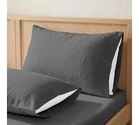 ECOMMERC3 Taies Oreiller 45x70 cm Lot de 2 100% Coton | Anthracite | coton pur au toucher doux et naturel - respirant - facile à laver - couleurs éclatantes - Qualité espagnole