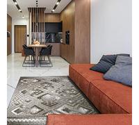 ECOMMERC3 Trendy Tapis Salon Gris 160x220 avec Texture Douce et Durable | Tapis en Coton Jute et polypropylène frisse Facile à Nettoyer avec Un Design élégant idéal pour décorer n'importe Quel Espace