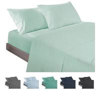 ECOMMERC3 Underzy Parure de lit 4 pièces avec draps, Drap Plat et 2 taies d'oreiller de 45 x 100 cm, 100% fabriquée en Espagne Vert