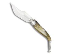 ECOMMUR Couteau de poche en corne de taureau JEREZANA // Lame en acier inoxydable de 7 cm + Coffret cadeau en bois