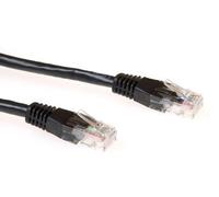 ECON-Line - Cordon de raccordement - RJ-45 (M) pour RJ-45 (M) - 5 m - UTP - CAT 6 - noir, RAL 9011