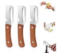 Économe Légumes Et Éplucheur Multifonction À Manche Bois, Éplucheur Pomme De Terre Lame Inox, Coupe Julienne, Grattoir À Écailles Et Ouvre-Bouteille Outil De Cuisine, 2Pc (3 Pcs(A))