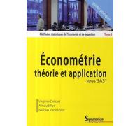 Économétrie théorie et application sous SAS® - PU Septentrion - Presses Universitaires Du Septen-Trion - broché - Etude