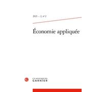 Économie appliquée 2021 - Jean-Paul Domin - Classiques Garnier - broché - Revue