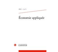 Économie appliquée 2022 - Jean-Paul Domin - Classiques Garnier - broché - Revue