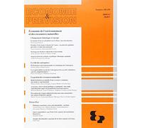 Economie de l'environnement et des ressources naturelles