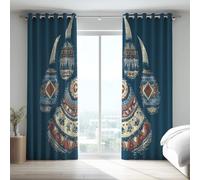 Économie d'Énergie Bleu Illustration Occultant Thermiques Nature Animal Art Microfibre Rideau Doux intimité Rideaux Chambre Rideau à œillets pour Chambre d'enfant 117x175 CM (2 Panneaux)