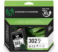 Economink Cartouche 302 XL Noir, 302 Noir Remanufacturées pour Cartouche HP 302, Encre 302 pour DeskJet 2130 3634 3636 OfficeJet 3833 5220 3831 3830 5232 Envy 4525 4527 4520 Imprimante (1-Pack)