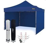 Economique Star Barnum 3x3 imperméable, Toit 100% étanche, 3 parois latérales, 8 goupilles d'ancrage, Housse de Protection Ente de Jardin, Paddock Tente Pliable Pliante (Bleu)