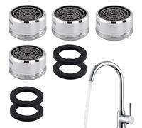 Économiseur d'Eau pour Robinet M24,4 Pcs Mousseur Robinet Cuisine,Aérateur de Robinet avec Débit 5L/min,Inoxydable pour Robinet Lavabo de Salle de Bain et Cuisine,Comprendre 4 Joints