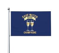 Économisez L'Eau, Buvez Du Champagne Bannière 90X150Cm Décoratif Durable Bannières Drapeau De Festival Pour Toutes Les Saisons Événement Plage