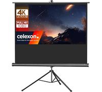 Economy Écran De Projection Trépied Noir 85"" 184X104 Cm 16:9 Écran Mobile & Transportable 4K, Full-Hd Avec Enrouleur Manuel Pour Home Cinéma, Bureau Et L'Extérieur Pied + Poignée Inclus