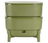 Economy Vermicompost pour cuisine et balcon - Boîte à vers design en plastique 100 % recyclé - Vermicompost comme ferme à vers avec 2 bols - Volume 30 l, vert