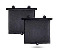 EcoNour Car Side Window Sun Shade (2 Pack) | Retractable Roller Sunshade for Kids | Baby Car Window Shades for UV and Sun Glare Protection | Baby Travel Accessories (15"x17")