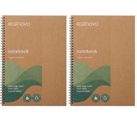 econovo Carnet de notes à spirales A4 / 100% papier recyclé avec encre de soja / 80 feuilles lignées / 1 pièce marron/couverture kraft/pour le bureau et l'école/bloc-notes d'écriture agenda carn