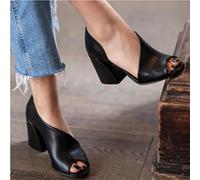 Ecoodisk 2022 Nouvelles Chaussures à Talons Hauts Femme Summer Cépin d'été Chaussures de Poisson Respirant côté Chaussures Simples Chaussures Simples Couleurs