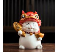 Ecoodisk Chinois Chanceux Chat Lucky Statue-Cute Lucky Cat Decoration Ceramic Lucky Cat-Decoration Home Decoration,B
