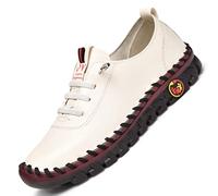 Ecoodisk Femmes de basticules de Baskets Summer Plateforme Lace Up Comfort Flat Slip-on Mom Shoes Plus Taille-Beige,35