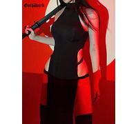 Ecoodisk Goth Dark Cosplay Split Side Split Sexy Sex-Sandes Sobes-Black,M