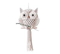 Ecoodisk Kit de Suspension de Chouettes en Coton Macrame Macrame Suspendu Macrame décor, œil Artificiel Hibou tapisse tissé à la Main décoration Murale de Maison.,70CM