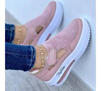 Ecoodisk Mots de Mots de Baskets en Forme de Plate-Forme Respirante Chaussures de Chaussures de Dames décontractées Tennis Chaussures féminines Plus Taille-Pink,39