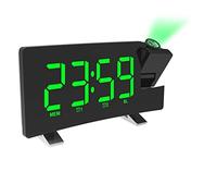 Ecoodisk Radio de la Radio d'horloge Radio FM Radio, réveil de Projection, Facile à définir, chargeurs USB, Sauvegarde de Batterie, 12/24 Heures pour Les Enfants, dormeurs Lourds, Personnes âgées.