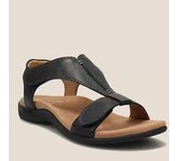 Ecoodisk Sandales d'été pour Femmes Coins Chaussures orthopédic léger Solide Confort Dames Plage Sandalias-Black,37