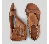 Ecoodisk Sandales pour Femmes Sandales Plates en Cuir Doux Chaussures Femmes Plus Taille Peep Toe Sandales Sandales Casual Gladiator Beach Sandalias Mujer