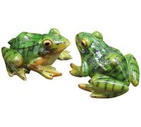 Ecoodisk Statue de Grenouille Mini Sculpture Animale décoration extérieure intérieure pour Jardin Yard de Jardin Micro-fées Ornements (2pcs)