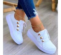 Ecoodisk Tennis Femelle Baskets Breatte de Sport Non glissée Chaussures pour Femmes Round Toe Plateforme Chaussure Fashion Footwear-Whie,43