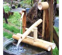Ecoodisk Zen Jardin Eau Fontaine Bamboo Eau Dispose de la Pompe à Bascule Paysage d'eau, décoration de Jardin Japonais.