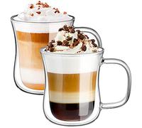 ecooe 240ml*2 Tasse Verre Double Paroi Ensemble,Tasses à Cappuccino en Verre Transparent,Tasses à Latte Macchiato en Verre,Verre à Café/Thé