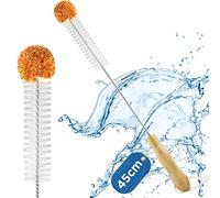 ecooe Brosse à bouteille longue 45 cm anti-rayures avec pompon en peluche douce Brosse de nettoyage étendue pour verre SodaStream Vases Carafes Boire, etc