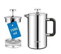 ecooe Cafetière de Presse Française de 1500ml / 50 oz en Acier Inoxydable pour la Maison, le Bureau et Plus