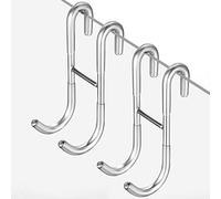 ecooe Crochets de Douche Verre Crochet de Cabine de Douche Lot de 2 avec Couvercle en Silicone Crochet Porte Serviette sans Perçage Support pour Raclette de Douche Crochet Radiateur