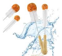 ecooe Goupillon Bouteille, 33cm+35cm Ecouvillon BouteilleBrosse Bouteille avec Tête en Laine Doux et sans Rayures, Brosses de Nettoyage de Bouteilles pour Sodastream, Décanteur, Bouteilles d'eau
