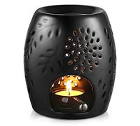 Ecooe Lampe aromatique en céramique - Avec cuillère, diffuseur d'arômes - Noir