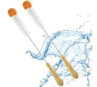 ecooe Lot de 2 Goupillons Bouteille 45cm Ecouvillon Bouteille, Brosse Bouteille avec Tête en Laine Doux et sans Rayures, Brosse de Nettoyage de Bouteilles pour Sodastream, Décanteur, Bouteilles d'eau