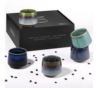 ecooe Lot de 5 tasses à cappuccino expresso à paroi épaisse en grès de 210 ml, ensemble de tasses à café en porcelaine faites à la main, tasses à thé en céramique, pour meilleure amie, partenaire