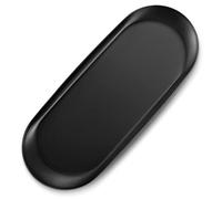 ecooe Plateau décoratif en Acier Inoxydable Extra Large 30 x 12 cm Assiette de Service Assiette décorative Noir Plateau en métal pour Dessert, cosmétiques, Bijoux, Bougies (1 pièce)