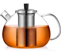 ecooe Théière en Verre avec Infuseur 2000ml, Théière en Verre Clair Résistant à la Chaleur,Theiere Verre avec Infuseur Amovible en Acier Inoxydable,pour le Thé Noir Thé Vert Thé Parfumé Thé aux Fruits