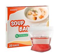 ECOOPTS Sacs de congélation scellés 1 l réutilisables pour soupes et sauces liquides (lot de 20)