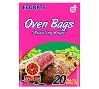 ECOOPTS Sacs de cuisson rectangulaires transparents en polyéthylène téréphtalate d'éthylène pour poulet, viande, jambon, fruits de mer, légumes (25 x 38 cm, 20 pièces)