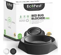 ECOPEST Intercepteurs de Punaises de Lit - Lot de 12 | Bed Bug Blocker (Pro) Pièges Intercepteurs | Piège à Insectes, Dispositif de Contrôle, et Détecteur pour Pieds de Lit (Noir)