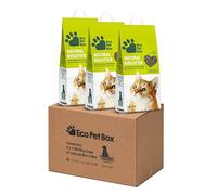 EcoPetBox Litière pour chat bio compostable 15 kg - Non agglomérante pour chats multiples, sans poussière, granulés de bois naturel pur