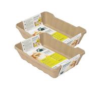 EcopetBox Lot de 6 bacs à litière ouverts à bord haut - Bac à litière pour chat en papier recyclé, jetable et inodore, anti-fuite, hygiénique, idéal pour les voyages, les chats âgés et malades