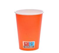 ECOPICNIC Lot de 1200 gobelets en carton 180 ml Ø 70 mm Orange Gobelets jetables en gros Gobelets à café à emporter Gobelets en papier pour café, thé, boissons chaudes, bureau, restauration, fête