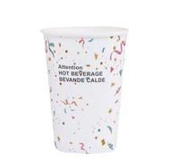 ECOPICNIC Lot de 1200 gobelets jetables en carton - 180 ml - Diamètre : 70 mm - Motif confettis - Pour café, thé, fête, boissons chaudes, coin de jeu, anniversaire d'enfant, événement, club, bureau