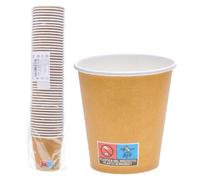ECOPICNIC Lot de 1500 gobelets jetables en carton - 150 ml - Diamètre : 70 mm - Marron - Pour expresso, dégustation, café à emporter, restauration, distributeurs automatiques, bureau, café, bar