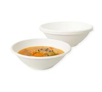ECOPICNIC Lot de 250 bols jetables 1000 ml, blancs, biodégradables et compostables, en carton de canne à sucre, vaisselle jetable pour restaurants et snacks